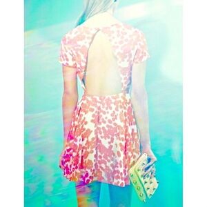LF Open Back Cut-Out Cutout Backless Fit & Flare Skater Scuba Chiffon Mini Dress